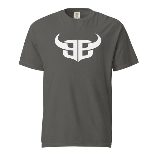 Bitter Bull 'Monogram' center graphic tee pepper grey Comfort Colors 1717 large white chest logo minimalist design