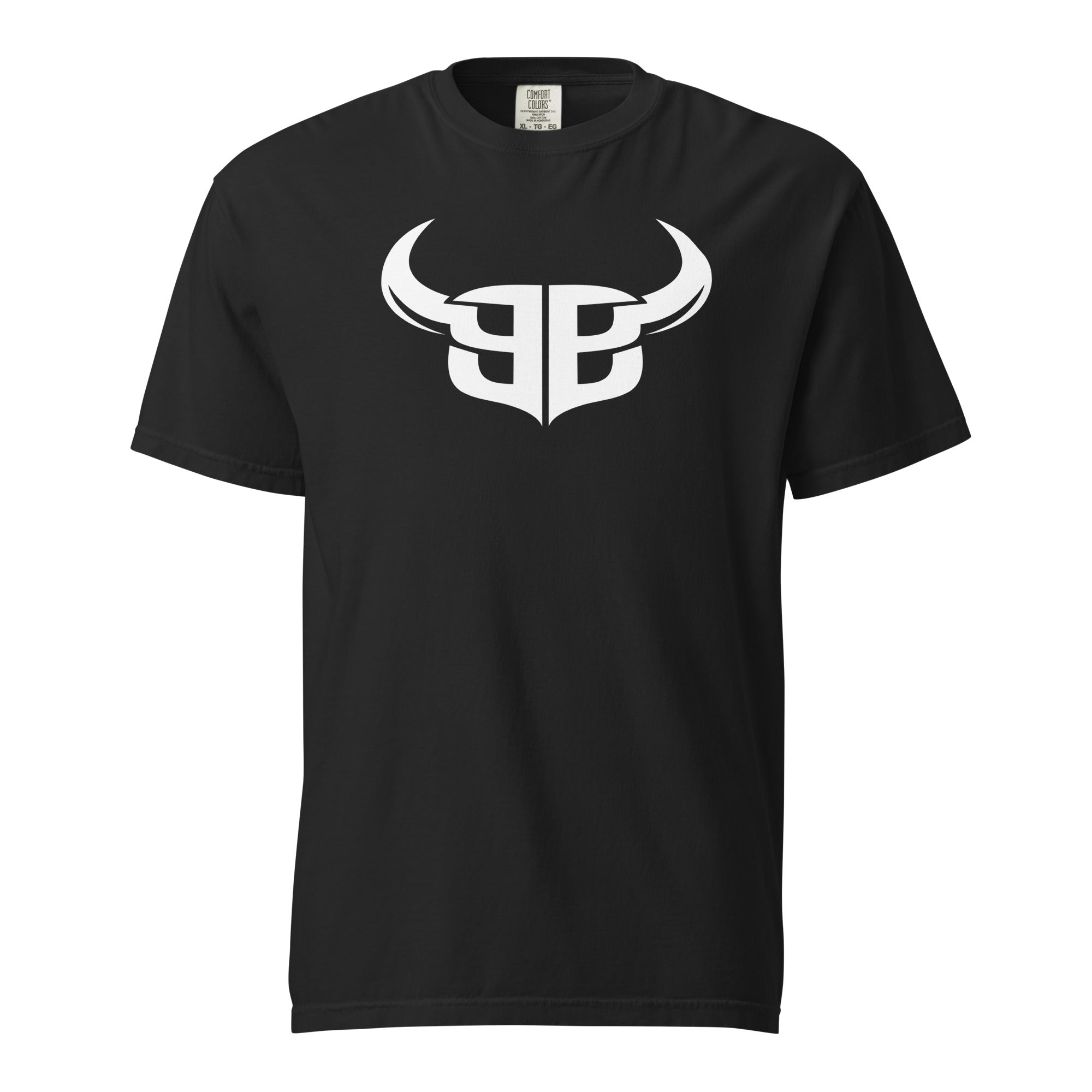 Bitter Bull 'Monogram V2' center graphic tee black Comfort Colors 1717 large chest logo minimalist streetwear